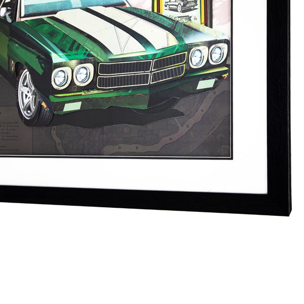 Yosemite Home Decor 'Detroit Legends 2' - 3D Collage, 24"Wx36"H Wall Art, Framed 3220025-YHD