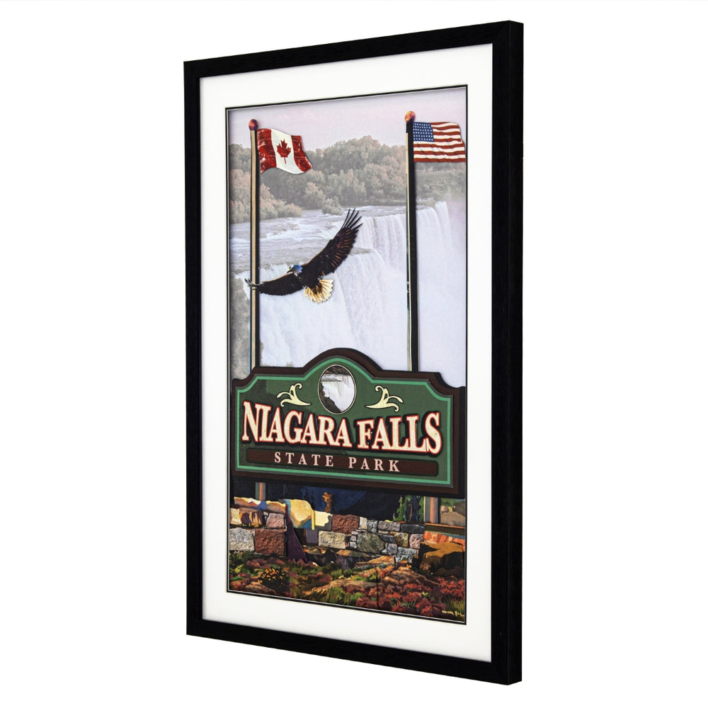 Yosemite Home Decor 'Niagara Falls' - 3D Collage, 24"Wx36"H Wall Art, Framed 3220032-YHD