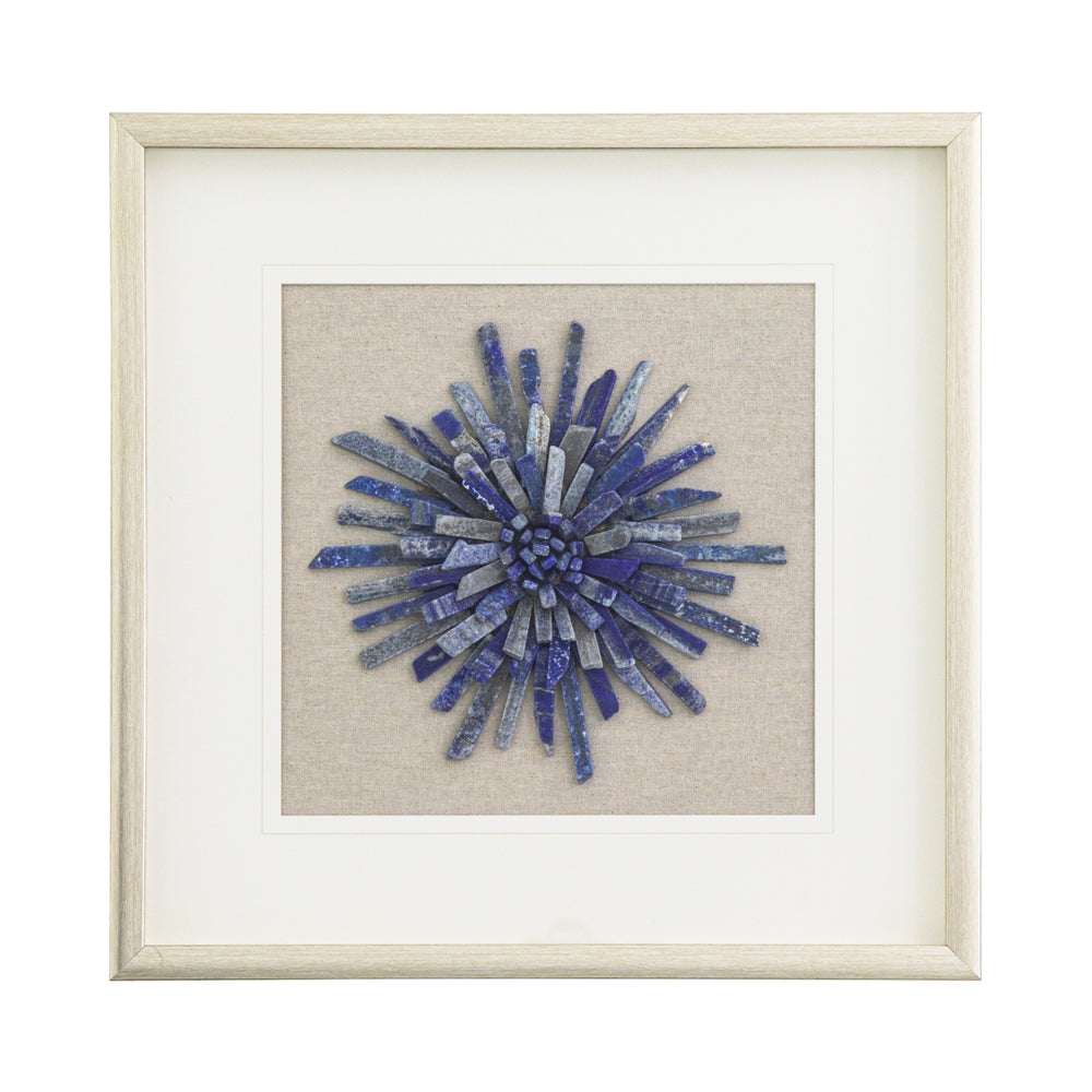 Yosemite Home Decor 'Rock of Luck & Happiness' - 20"x20" Shadowbox with Natural Blue Jade Stone, Framed under Glass 3220061-YHD