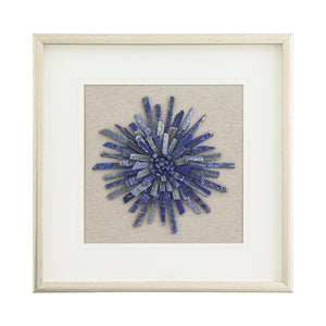 Yosemite Home Decor 'Rock of Luck & Happiness' - 20"x20" Shadowbox with Natural Blue Jade Stone, Framed under Glass 3220061-YHD