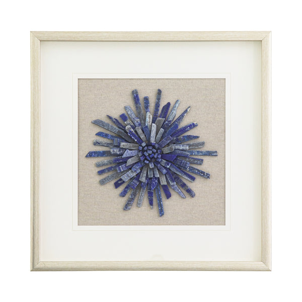 Yosemite Home Decor 'Rock of Luck & Happiness' - 20"x20" Shadowbox with Natural Blue Jade Stone, Framed under Glass 3220061-YHD