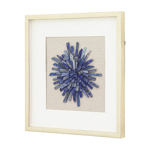 Yosemite Home Decor 'Rock of Luck & Happiness' - 20"x20" Shadowbox with Natural Blue Jade Stone, Framed under Glass 3220061-YHD