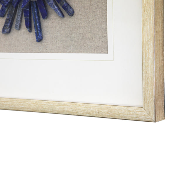 Yosemite Home Decor 'Rock of Luck & Happiness' - 20"x20" Shadowbox with Natural Blue Jade Stone, Framed under Glass 3220061-YHD