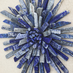 Yosemite Home Decor 'Rock of Luck & Happiness' - 20"x20" Shadowbox with Natural Blue Jade Stone, Framed under Glass 3220061-YHD