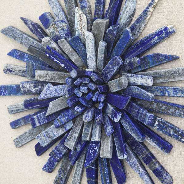 Yosemite Home Decor 'Rock of Luck & Happiness' - 20"x20" Shadowbox with Natural Blue Jade Stone, Framed under Glass 3220061-YHD