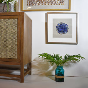 Yosemite Home Decor 'Rock of Luck & Happiness' - 20"x20" Shadowbox with Natural Blue Jade Stone, Framed under Glass 3220061-YHD