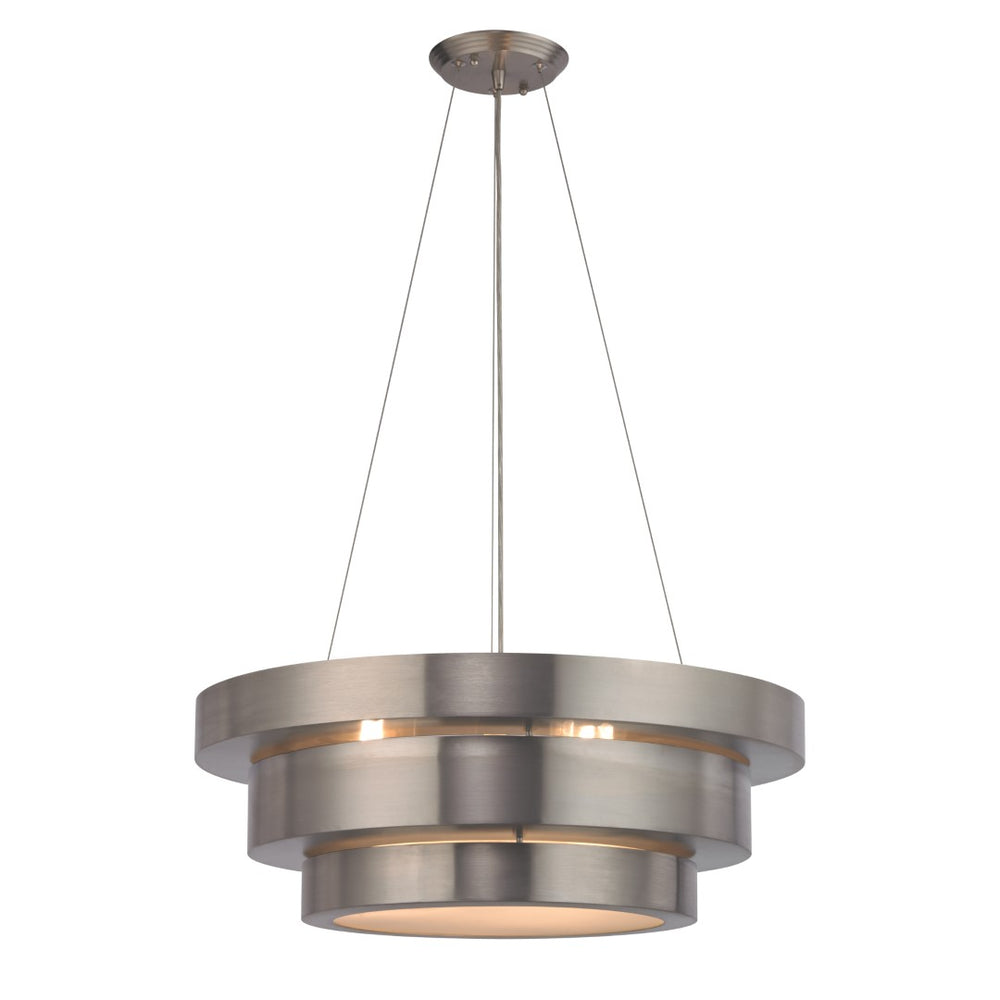 Layers 22'' Wide 3-Light Chandelier - Brushed Steel