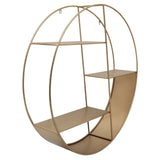 Sagebrook Home Contemporary Metal, 32" 4-layered Round Shelf, Gold 16585-02 Gold Iron