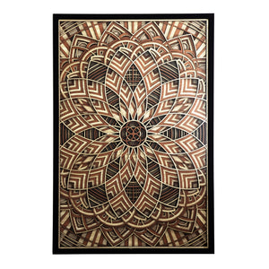 Yosemite Home Decor Symmetry's Cut' - 47"Wx32"H Mixed Media Shadowbox, Framed under Glass 3230060-YHD