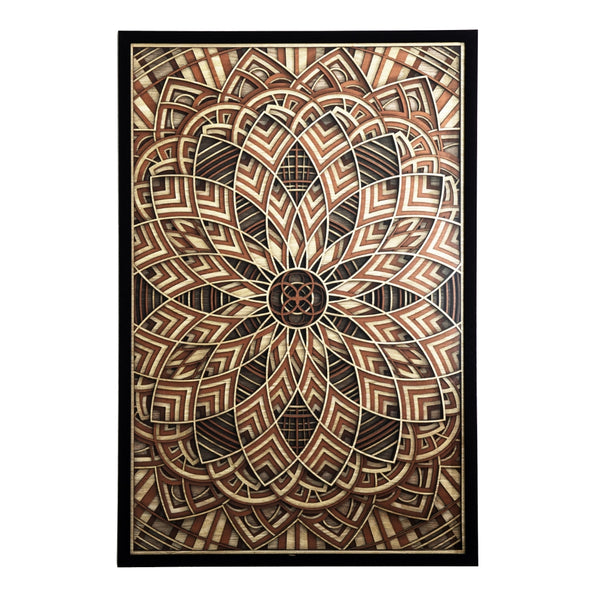 Yosemite Home Decor Symmetry's Cut' - 47"Wx32"H Mixed Media Shadowbox, Framed under Glass 3230060-YHD