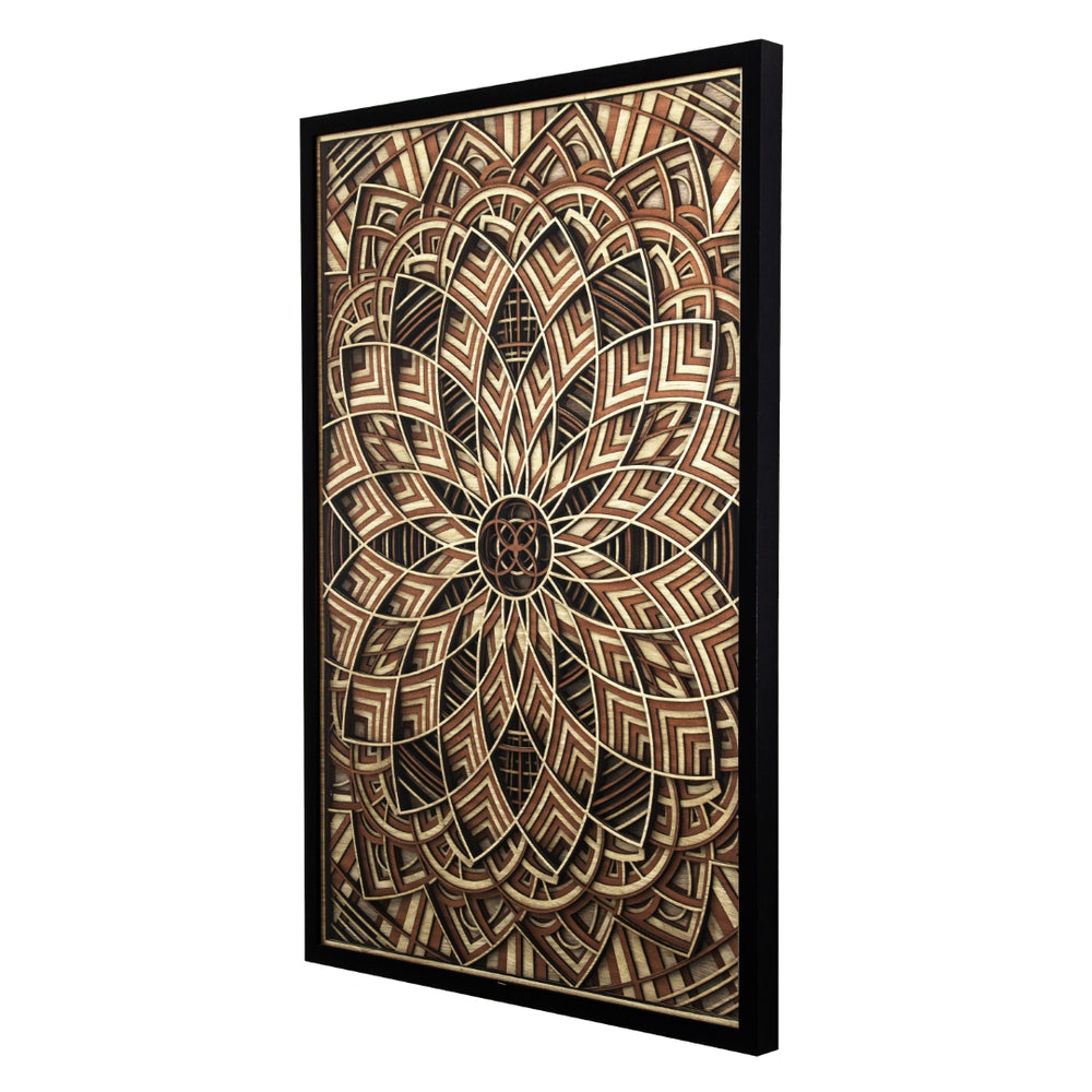 Yosemite Home Decor Symmetry's Cut' - 47"Wx32"H Mixed Media Shadowbox, Framed under Glass 3230060-YHD