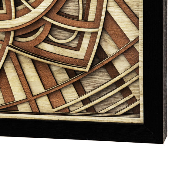 Yosemite Home Decor Symmetry's Cut' - 47"Wx32"H Mixed Media Shadowbox, Framed under Glass 3230060-YHD