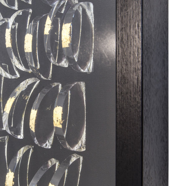 Yosemite Home Decor 'Cloud Chamber II' - 12"Wx47"H Mixed Media Shadowbox, Framed under Glass 3230073-YHD