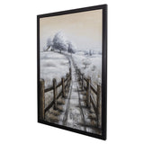 Yosemite Home Decor 'Country Road I' - 43"Wx63H Wall Art Hand Painted on Canvas, enhanced with 3D elements, Framed 3230093-YHD
