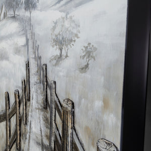 Yosemite Home Decor 'Country Road I' - 43"Wx63H Wall Art Hand Painted on Canvas, enhanced with 3D elements, Framed 3230093-YHD