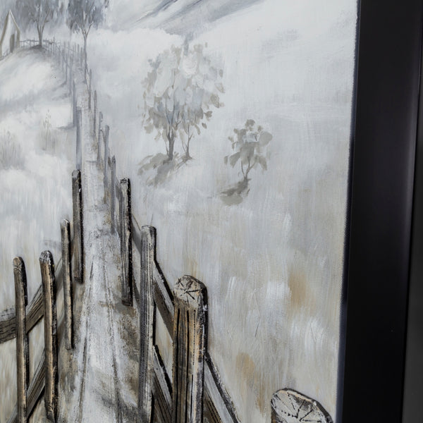 Yosemite Home Decor 'Country Road I' - 43"Wx63H Wall Art Hand Painted on Canvas, enhanced with 3D elements, Framed 3230093-YHD