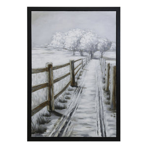 Yosemite Home Decor Country Road II' - 43"Wx63H Wall Art Hand Painted on Canvas, enhanced with 3D elements, Framed 3230094-YHD