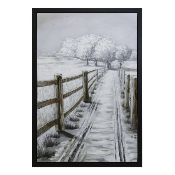 Yosemite Home Decor Country Road II' - 43"Wx63H Wall Art Hand Painted on Canvas, enhanced with 3D elements, Framed 3230094-YHD