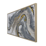 Yosemite Home Decor 'Fluid Motion I' - 55"Wx27"H, Wall Art Hand Painted on Canvas, Framed 3230095-YHD