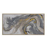 Yosemite Home Decor 'Fluid Motion I' - 55"Wx27"H, Wall Art Hand Painted on Canvas, Framed 3230095-YHD