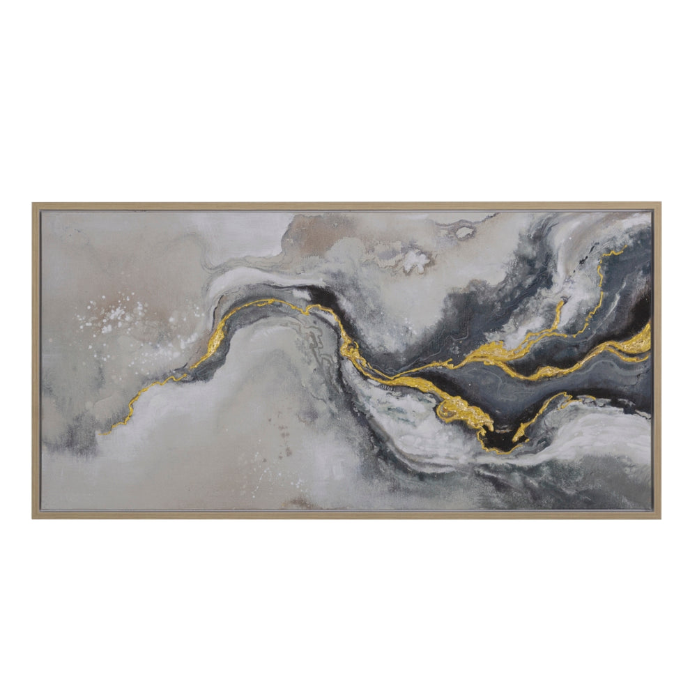 Yosemite Home Decor 'Fluid Motion II' - 55"Wx27"H, Wall Art Hand Painted on Canvas, Framed 3230096-YHD