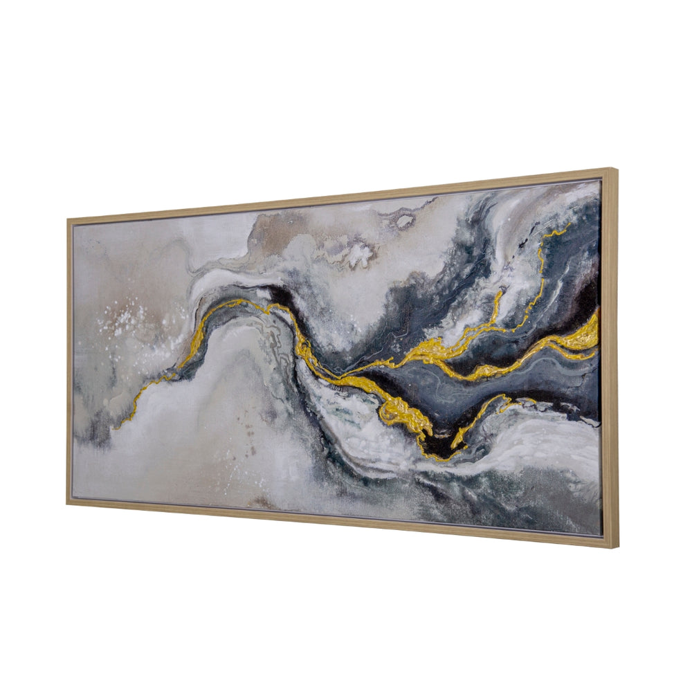 Yosemite Home Decor 'Fluid Motion II' - 55"Wx27"H, Wall Art Hand Painted on Canvas, Framed 3230096-YHD