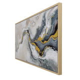 Yosemite Home Decor 'Fluid Motion II' - 55"Wx27"H, Wall Art Hand Painted on Canvas, Framed 3230096-YHD