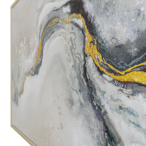 Yosemite Home Decor 'Fluid Motion II' - 55"Wx27"H, Wall Art Hand Painted on Canvas, Framed 3230096-YHD