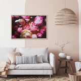 Yosemite Home Decor 'Blushing Peonies II' - 38"Wx25"H Photo by Veronica Olson, Printed on Canvas, Framed 3230101-YHD