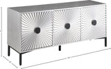 Glitz Engineered Wood / Iron Contemporary Antique Silver Sideboard/Buffet - 64" W x 18" D x 31" H