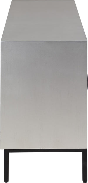 Glitz Engineered Wood / Iron Contemporary Antique Silver Sideboard/Buffet - 64" W x 18" D x 31" H