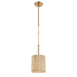 Abaca 8'' Wide 1-Light Mini Pendant - Satin Brass