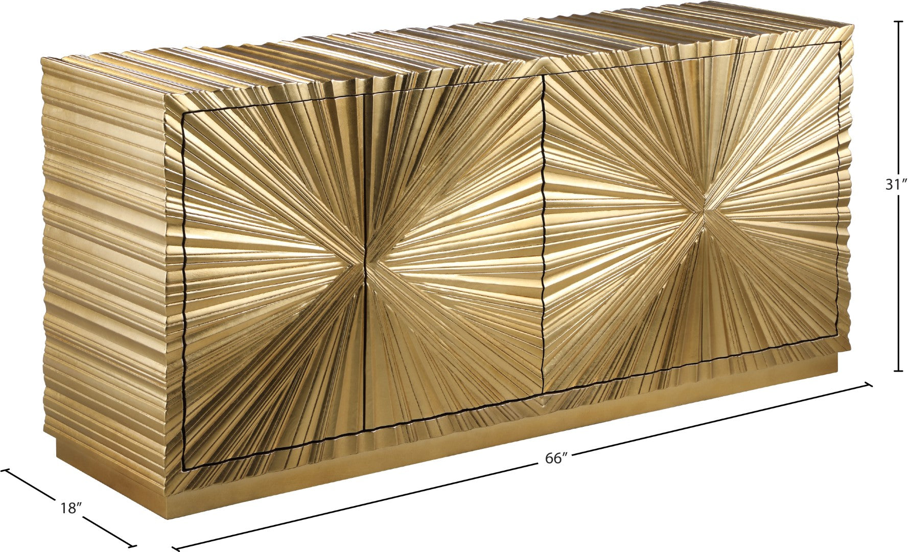 Meridian Furniture Golda Gold Leaf Sideboard and Buffet - Thumbnail 5