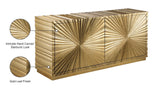 Golda Gold Leaf / Engineered Wood Contemporary Gold Leaf Sideboard/Buffet - 66" W x 18" D x 31" H