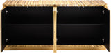 Golda Gold Leaf / Engineered Wood Contemporary Gold Leaf Sideboard/Buffet - 66" W x 18" D x 31" H