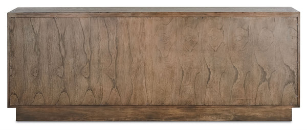 Morombe Credenza - Stylish Distressed Cocoa Storage Solution with Adjustable Shelves & Soft Close Doors