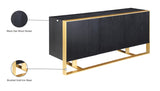 Sherwood Oak Veneer / Engineered Wood / Iron Contemporary Black Wood Sideboard/Buffet - 68" W x 18" D x 31" H