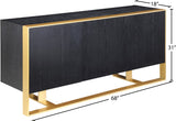 Sherwood Oak Veneer / Engineered Wood / Iron Contemporary Black Wood Sideboard/Buffet - 68" W x 18" D x 31" H