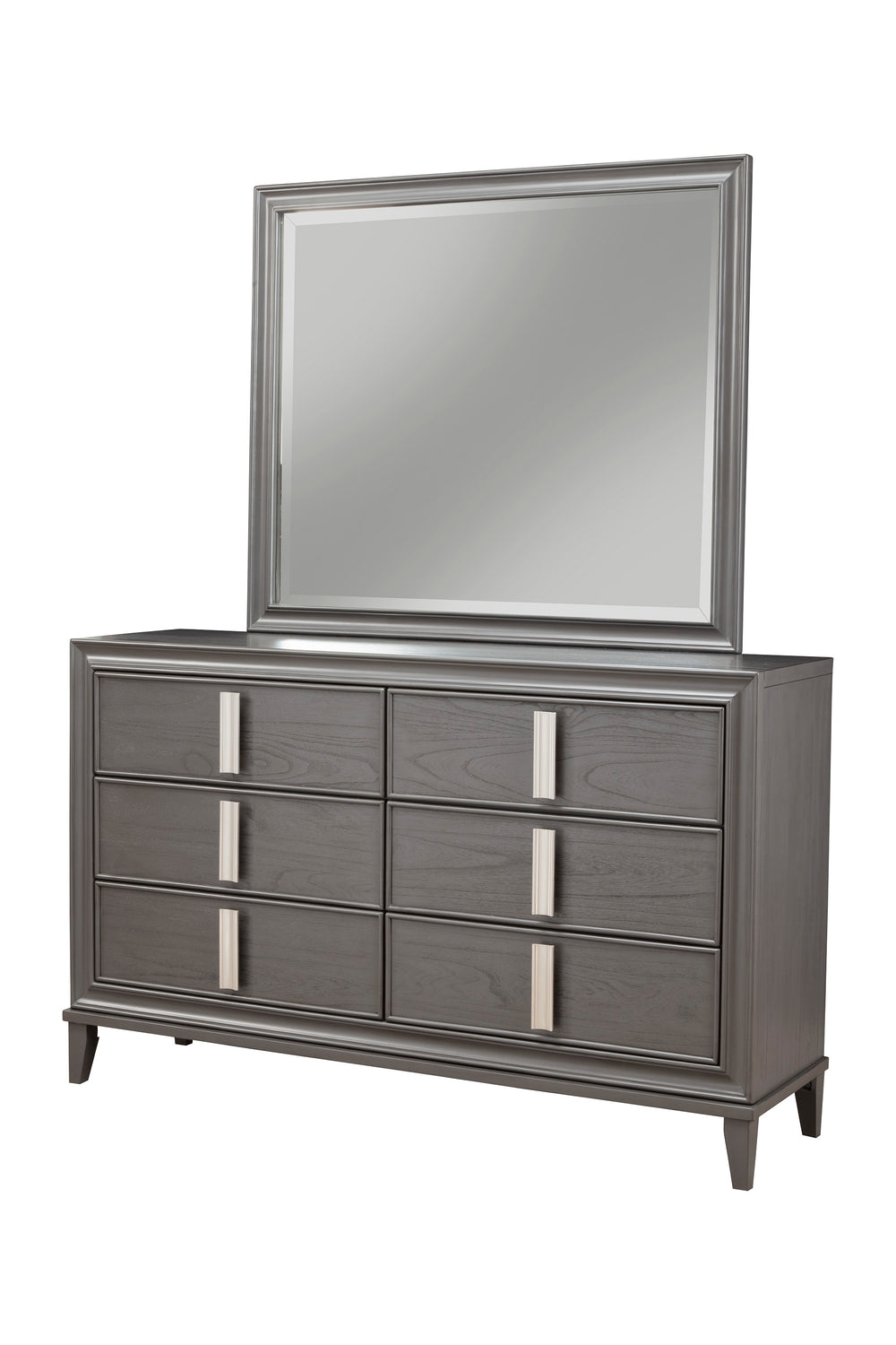 Alpine Furniture Lorraine Mirror, Dark Grey 8171-06 Dark Grey Pine Solids & MDF 46 x 1.5 x 39.5
