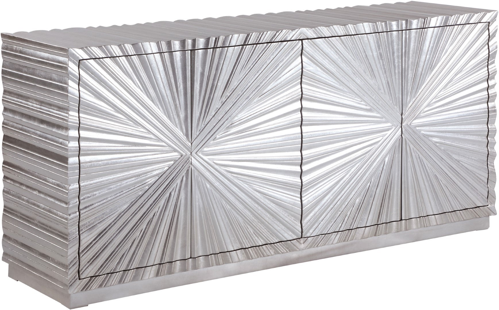Silverton Contemporary Silver Leaf Sideboard - Thumbnail 3