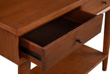 Alpine Furniture Flynn Console Table, Acorn 966-63 Acorn Mahogany Solids & Okoume Veneer 42 x 14 x 33