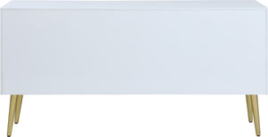 Pop Engineered Wood / Iron Contemporary White / Gold Sideboard/Buffet - 64" W x 16.5" D x 32.5" H