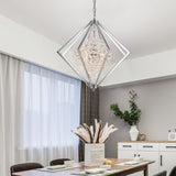 Bethel Chrome Chandelier in Metal & Crystal