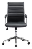 Zuo Modern Liderato 100% Polyurethane, Plywood, Steel Modern Commercial Grade Office Chair Black, Silver 100% Polyurethane, Plywood, Steel