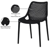 Mykonos Polypropylene Plastic Contemporary Black Outdoor Patio Dining Chair - 20" W x 24.5" D x 33" H