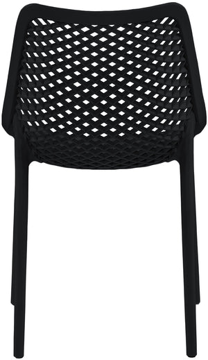 Mykonos Polypropylene Plastic Contemporary Black Outdoor Patio Dining Chair - 20" W x 24.5" D x 33" H