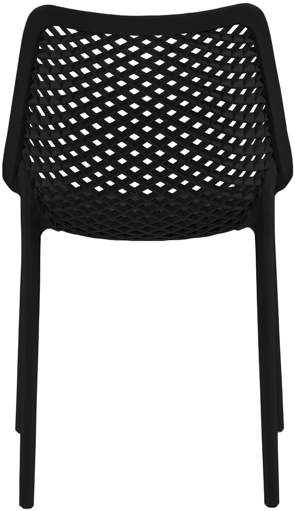 Mykonos Polypropylene Plastic Contemporary Black Outdoor Patio Dining Chair - 20" W x 24.5" D x 33" H