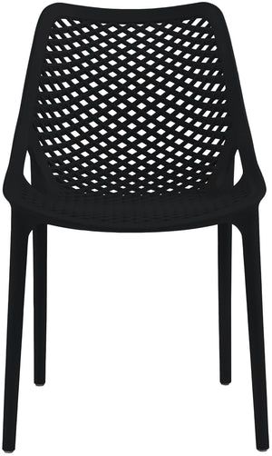 Mykonos Polypropylene Plastic Contemporary Black Outdoor Patio Dining Chair - 20" W x 24.5" D x 33" H