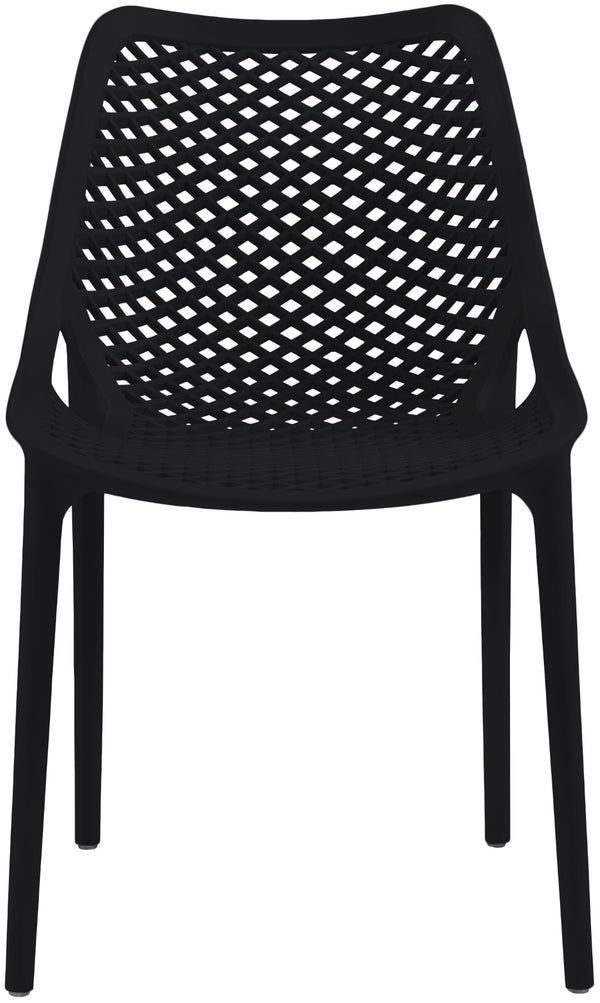 Mykonos Polypropylene Plastic Contemporary Black Outdoor Patio Dining Chair - 20" W x 24.5" D x 33" H