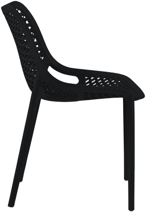 Mykonos Polypropylene Plastic Contemporary Black Outdoor Patio Dining Chair - 20" W x 24.5" D x 33" H